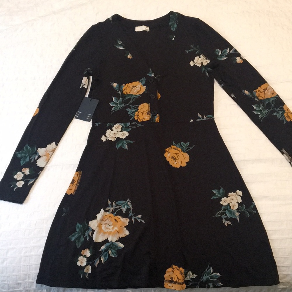Aritzia Long Sleeve Floral Dress